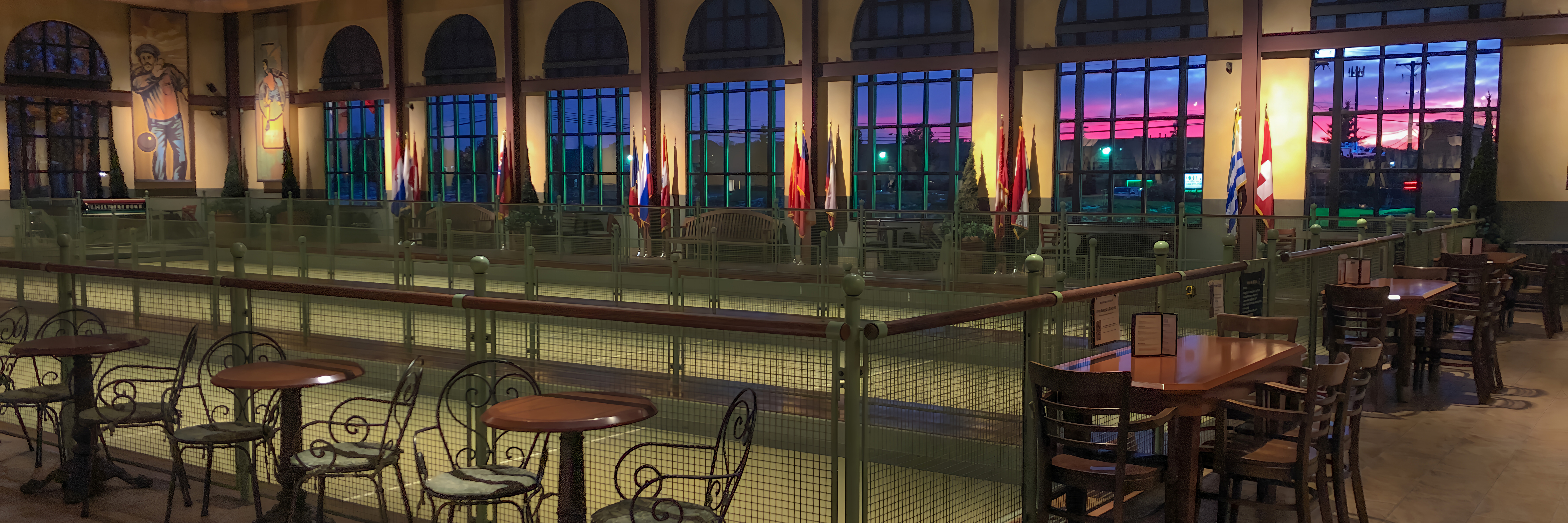 Colorful bocce balls at Palazzo di Bocce