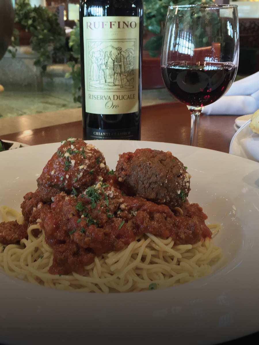 Italian food and menu items at Palazzo di Bocce